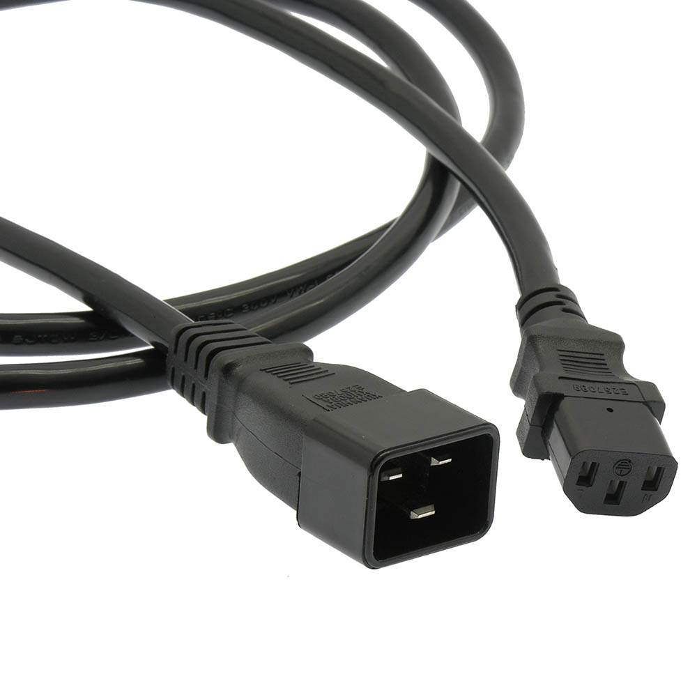 6Ft  Power Cord C20 to C13 Black/ SJT 14/3